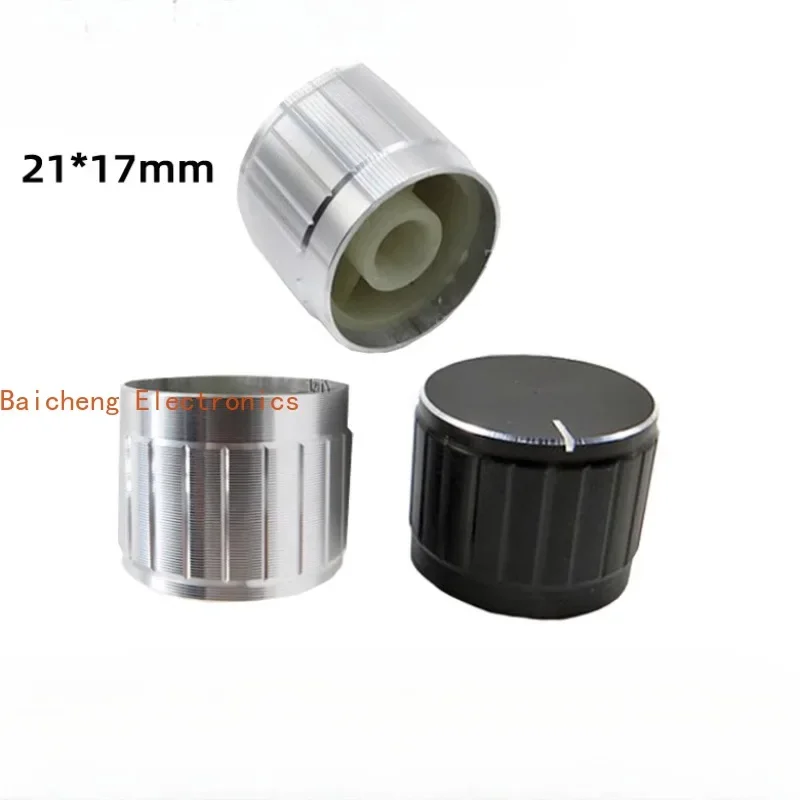 10PCS Fine aluminum knob cap 21x17 suitable for universal 6mm hole potentiometer flower shaft half handle