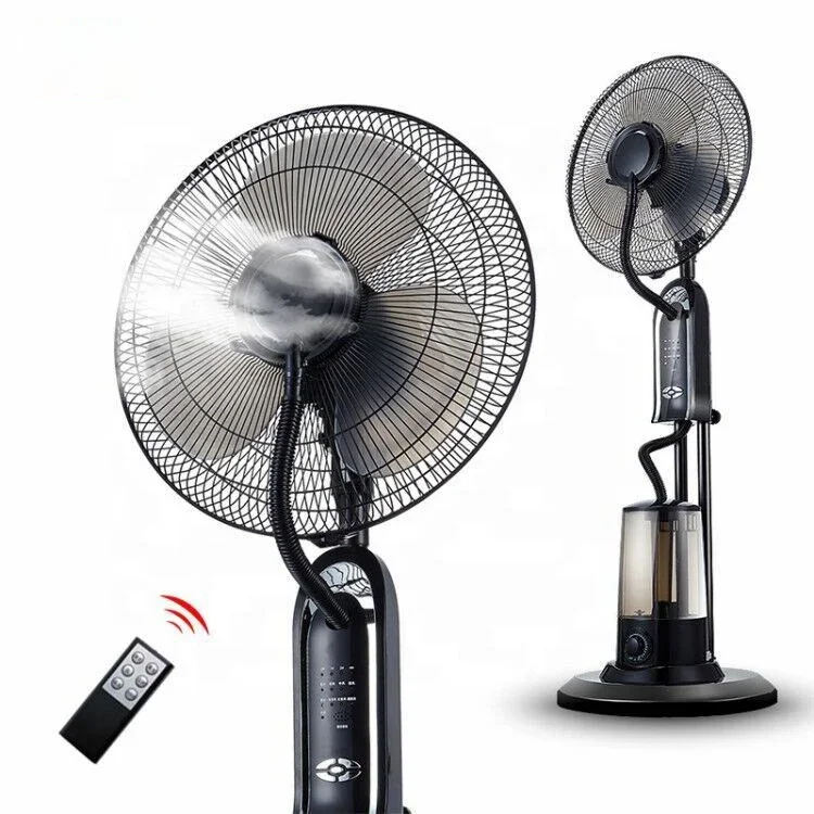 for New Arrivals 16 Inch Remote Control Electric Stand Fan Floor Humidifier Air Cooling Indoor Standing Spray Water Mist Fan