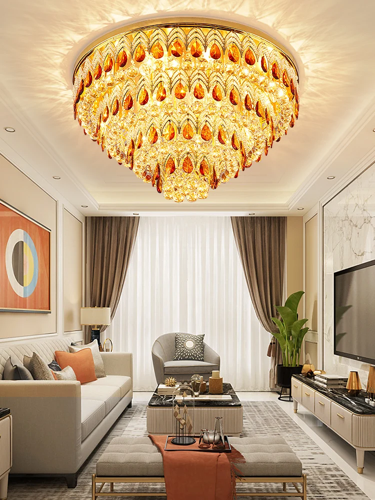 Dimmable E14 LED 2024 New Design Chrome Golden Peacock Lamparas De Techo Ceiling Chandelier Ceiling Lamp For Living Room