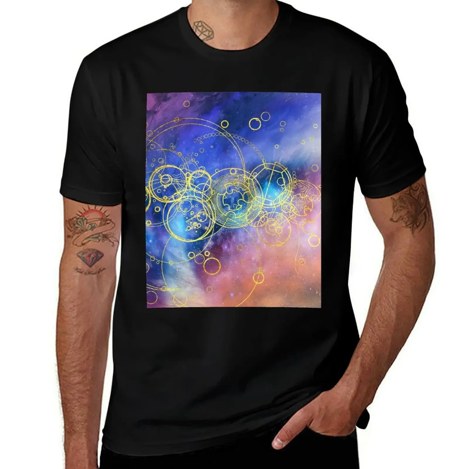 Time Lord Writing (vortex hues) T-Shirt valentines boutique clothes custom t shirt oversized graphic tee plus size men clothing