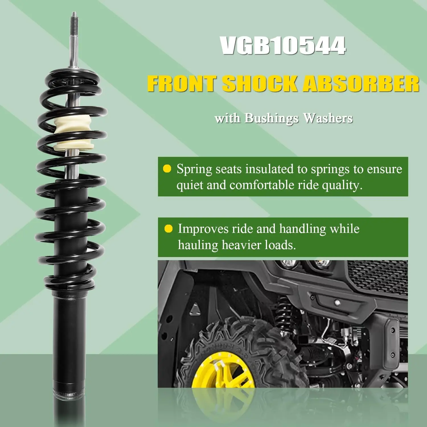 TML VGB10544 Shock Absorber Front Suspension Kit Fit for John Deere Gator HPX and XUV620i XUV850D - Heavy Duty Front Strut Kit