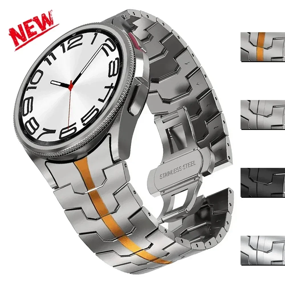 

Ремешок из нержавеющей стали без зазоров для Samsung Galaxy Watch 6Classic 43 мм 47 мм 6 5 4 40 44 мм Быстрый металлический браслет для ремешка 5Pro 45 мм