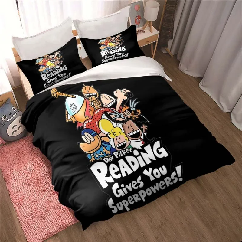 Anime DOG MAN Cute Cartoon Pattern Bedding Set Duvet Cover Set Single Double Bed King Size Bed Adult Kid's Bedroom Sheet