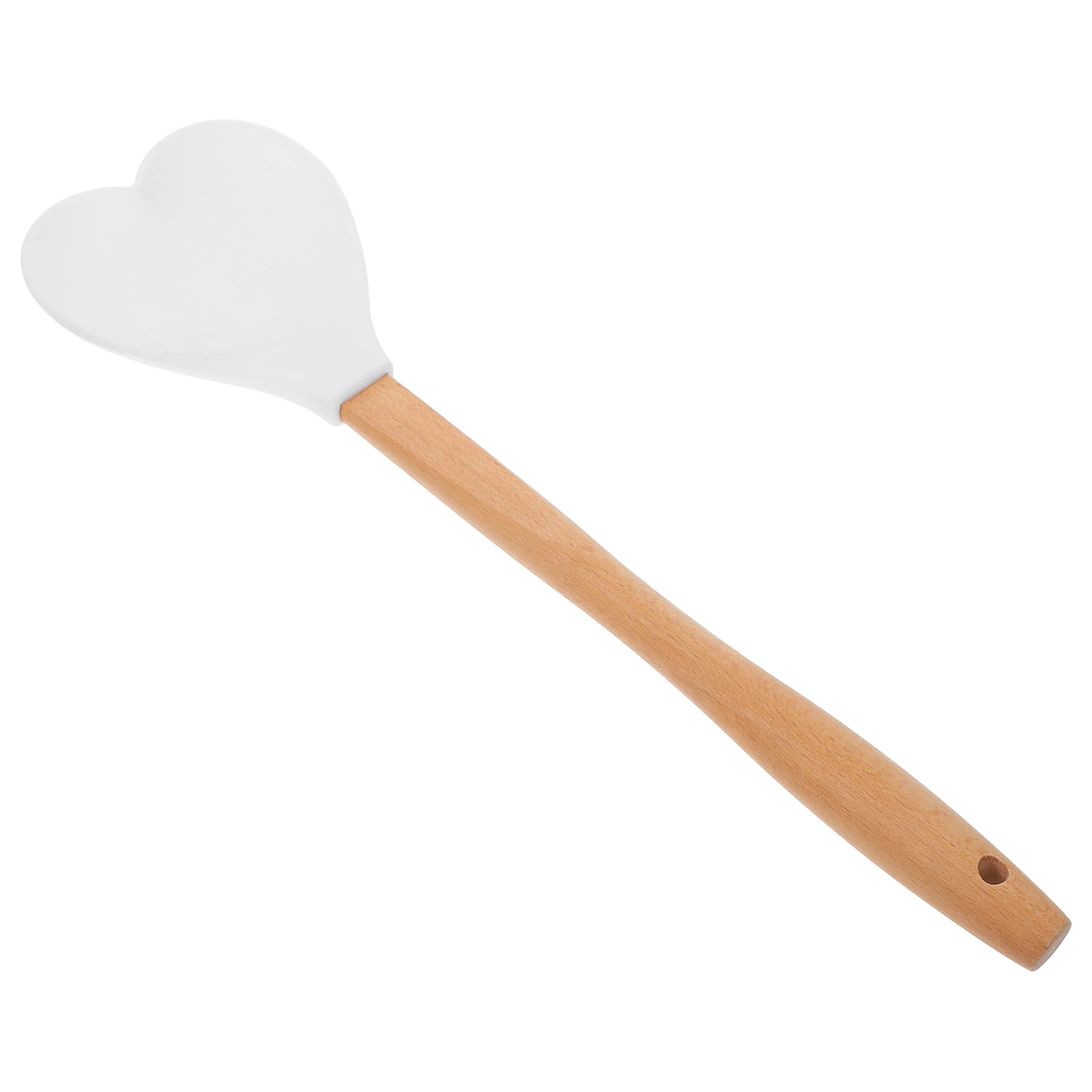 

Silicone Heart Shaped Spoon Long Handle Cooking Tools Kitchen Utensil Nonstick Turner Multifunctional Scraper Serving Soups Soft