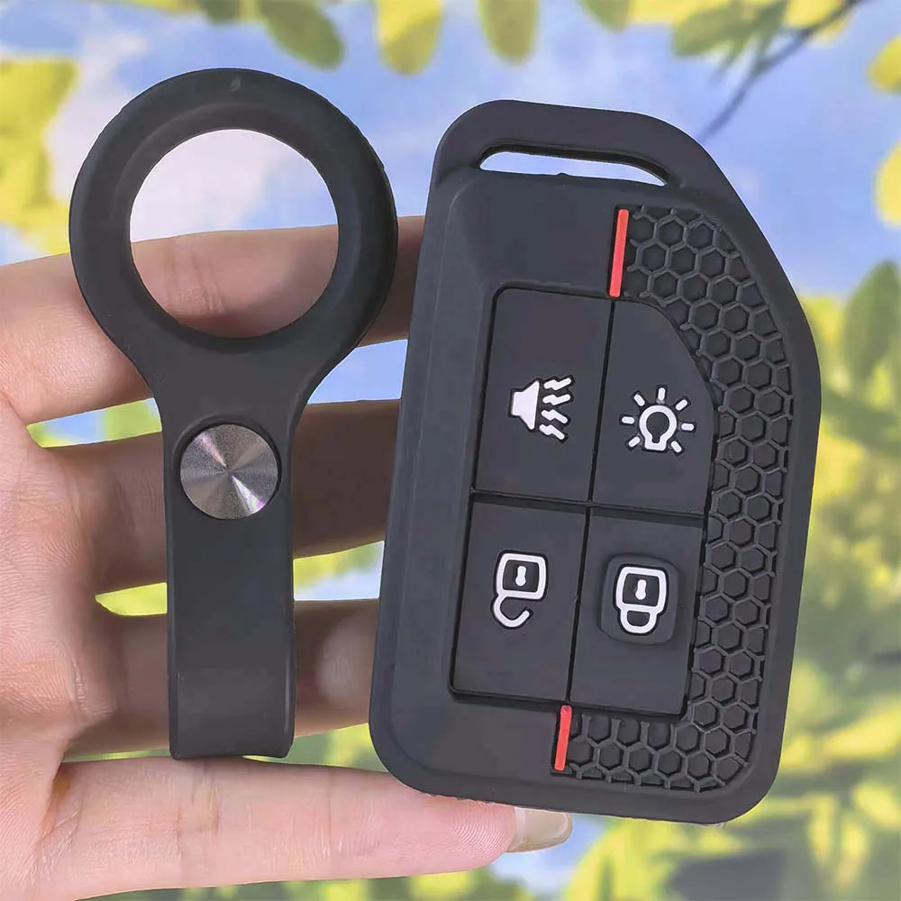 Grippy Hex Mesh Soft Silicone Key Sleeve With Keychain For Volvo New FM FH FH16 Tractor Van Heavy Truck Smart Remote Key Fob