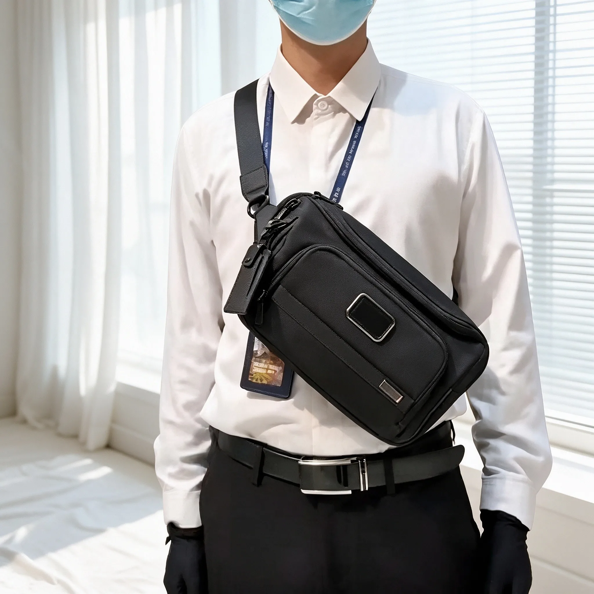 Men's Ballistic Nylon Sling Bag, Lightweight Casual Crossbody Chest Waist Pack for Commute view 4