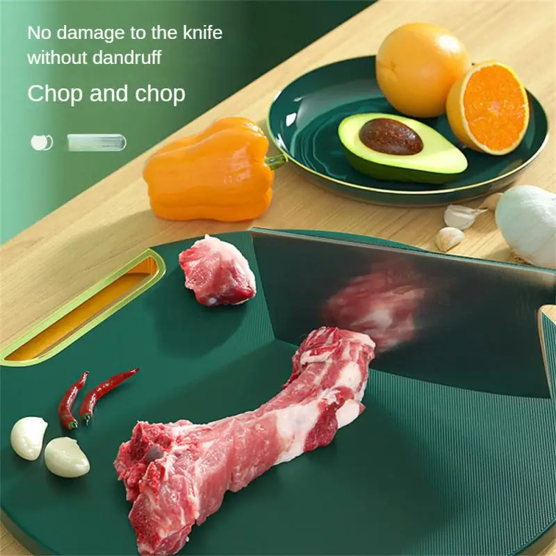 Anti-mildew PE Cutting Board Anti-skid Chop Bone Green Cutting Board Round Double-sided Chopping Board Kitchen Supplies