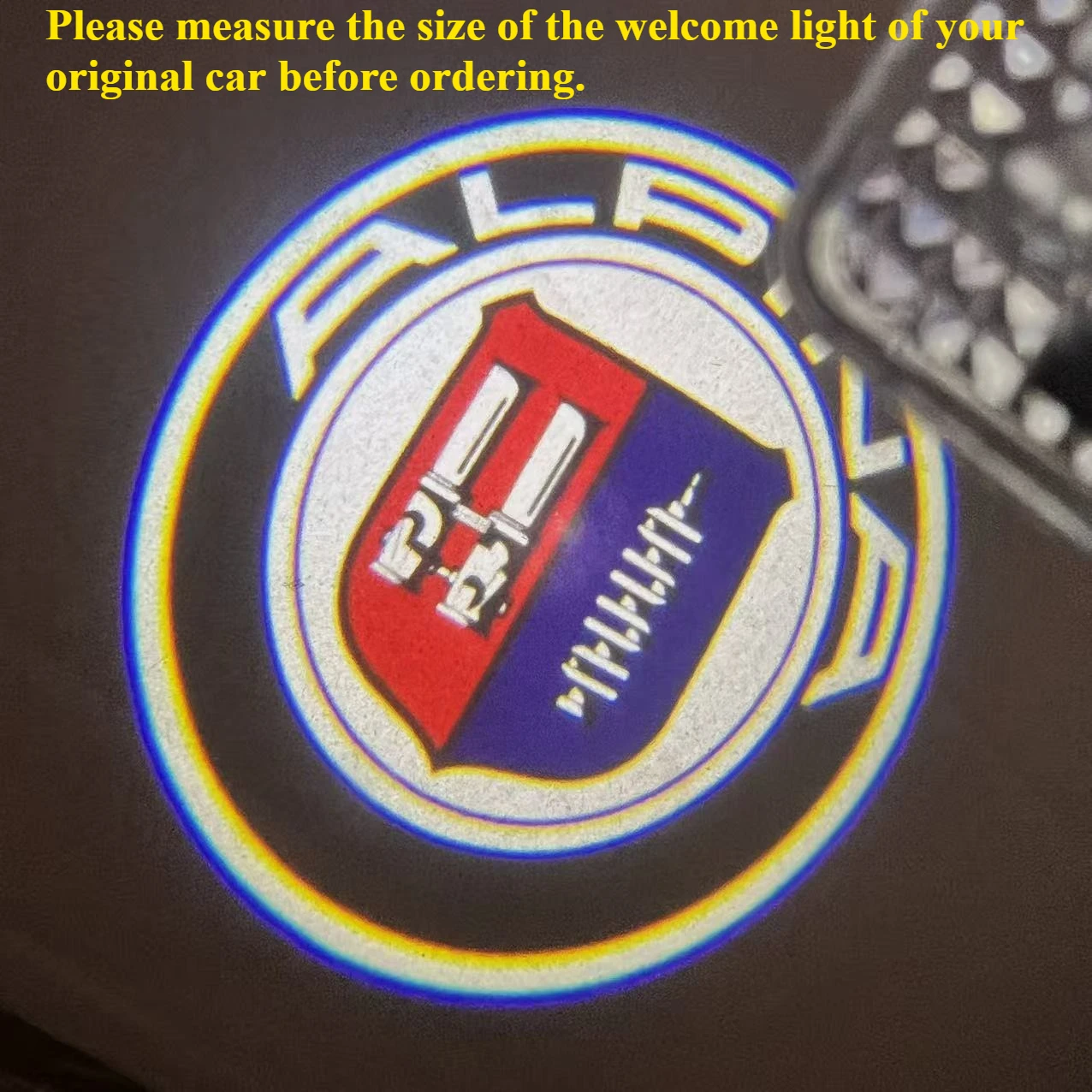 2 luces LED de bienvenida para puerta de coche, proyección para Alpina, lámpara LED de cortesía, luces para los pies, accesorios decorativos