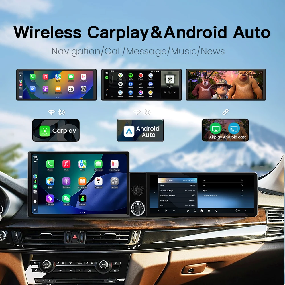 Dual HD Screen 13.1 Inch& 12.3 Inch Android 15 For BMWX5/6 2014-2018 NBT/EVO Wireless CarPlay Android Auto Player Head Unit