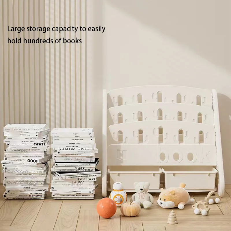 Eco-friendly Children's Bookshelf Home Bedroom Children's Picture Books Toy Storage Cabinet Snacks Sundries Organizer Rack image 3