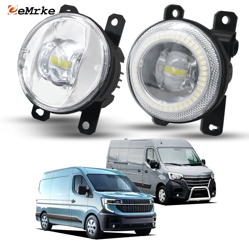 For Renault Master 2021 2022 2023 Master e Interstar 2024 2025 LED Fog Light + Angel Eye Daytime Running Lamp Accessories