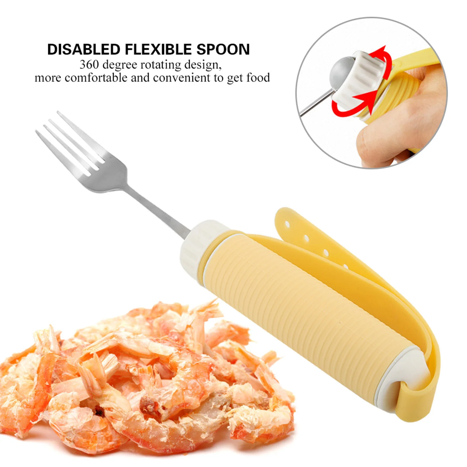 Household Durable Stroke Elderly Auxiliary Tableware Disabled Hand Anti-Shake Eating Aid Accessory Anti-Slip Eating Spoon Tools