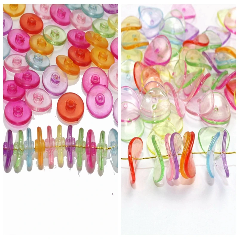 Perles Heishi en Disque Acrylique Transparent, Couleur Mixte, Entretoise 12-15mm, 200