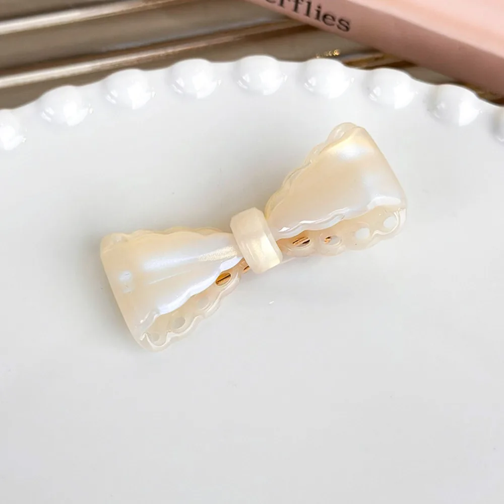 Simple Jelly Color Bow Hairpin Barrettes Headwear Mini Hair Claw Top Clip Hair Accessories Acetic Acid Hair Clip Ladies