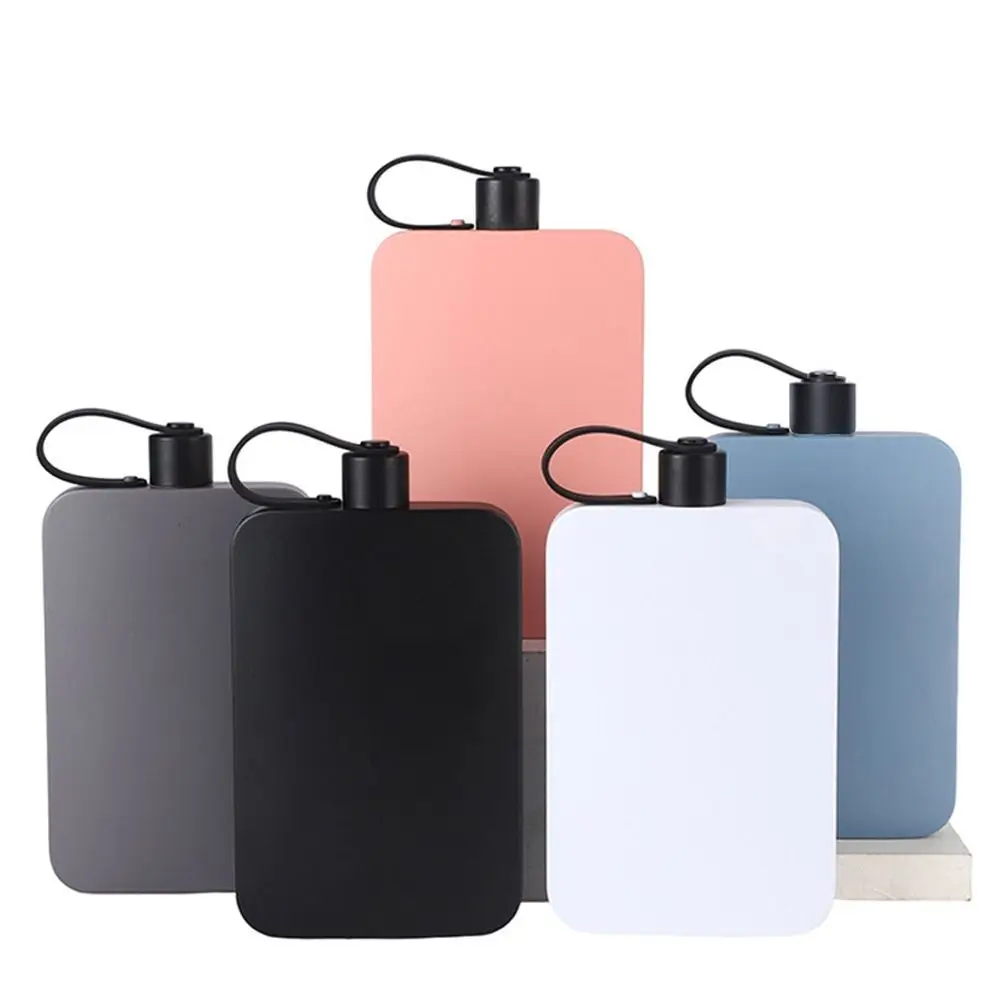 Large Capacity Wine Flask 500ml Square Shape Whiskey Bottle 304 Stainless Steel Leakproof Design Flat Kettle Self-Brewed