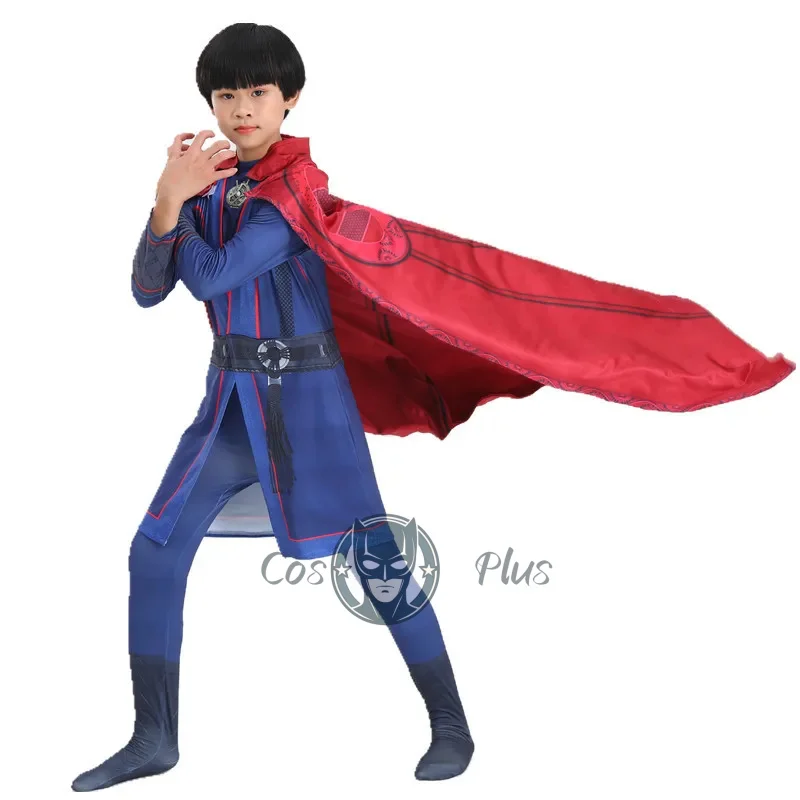 Kids Doctor Strange Cosplay Costume Party Superhero Cosplay Bodysuit Cloak Zentai Costume Jumpsuit Halloween Boys Children Girls
