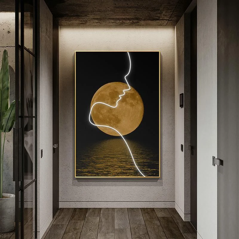 

2024LDE Wall Lamp Abstract Figure Art Decoration Wall Painting Porch Painting Living Room Bedroom Corridor Hanging Home Lighting
