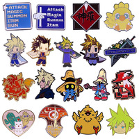 Final Fantasy Mage Vivi Enamel Pin Cloud Strife Buster Sword Meteor Badge Shinra Attack Menu Brooch Gamer Accessory Jewelry Gift