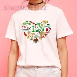 Italy T-shirt Women Harajuku National Flag Graphic T-shirt 90s Cute Cartoon Countires T-shirt Tops Funny Summer T-shirt Female