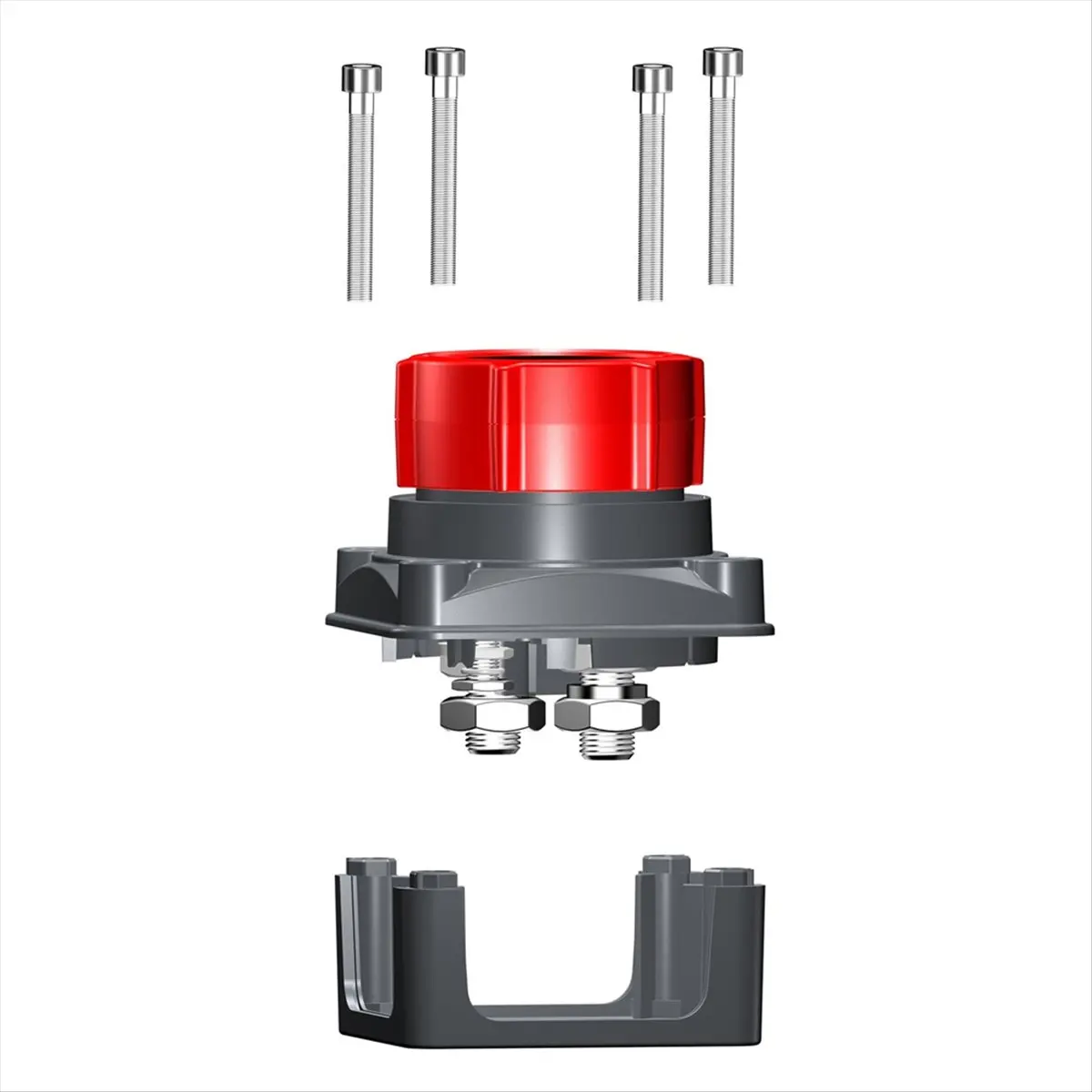 Reliable- DC 5-60V Master Isolator Cut/Shut Off Switch Battery Disconnect Switch with Voltmeter for Marine Boat Car Truck RV