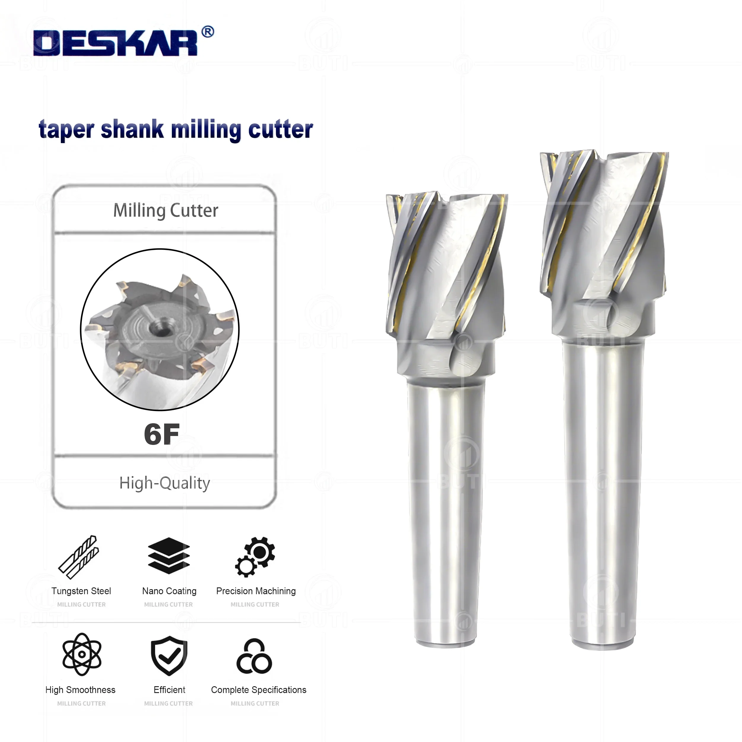 DESKAR 100% Original Inlaid Alloy Taper Shank Milling Cutters 30*53*177-F6-MT4 BK10 BK30 CNC Lathe Tools  Alloy Milling Cutters