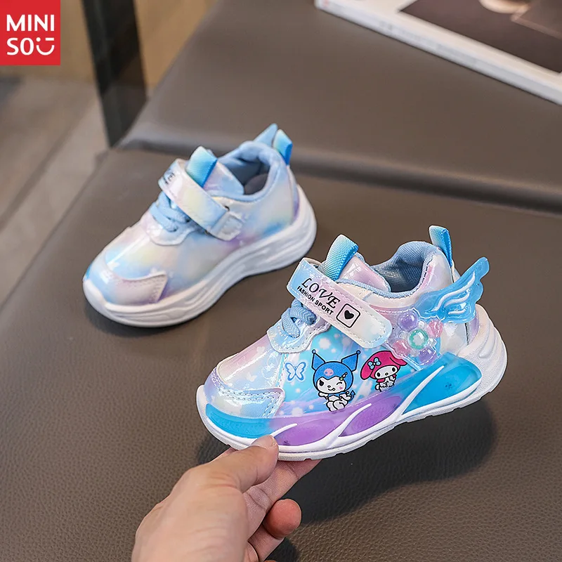 أحذية رياضية كارتونية للأطفال من Miniso 2025، أحذية جلدية مقاومة للماء شبكية قابلة للتنفس مع نعل ناعم من الفيلكرو #6