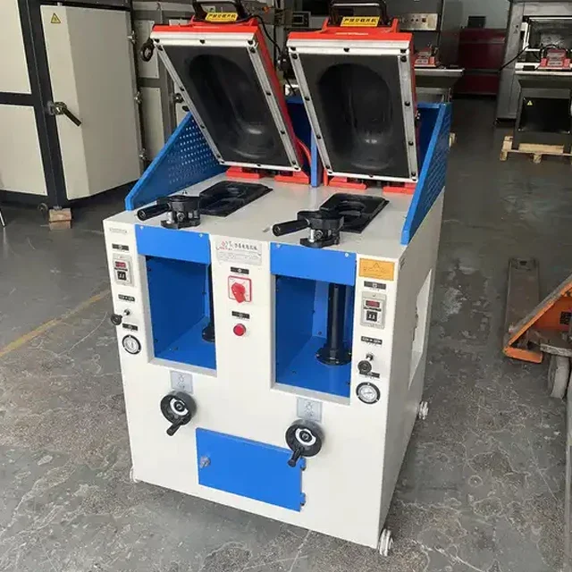 MT2006 ad Fully Automatic Sandals Shoe Sole Pressing Machine Bottom Attaching Machine Double Heads Working