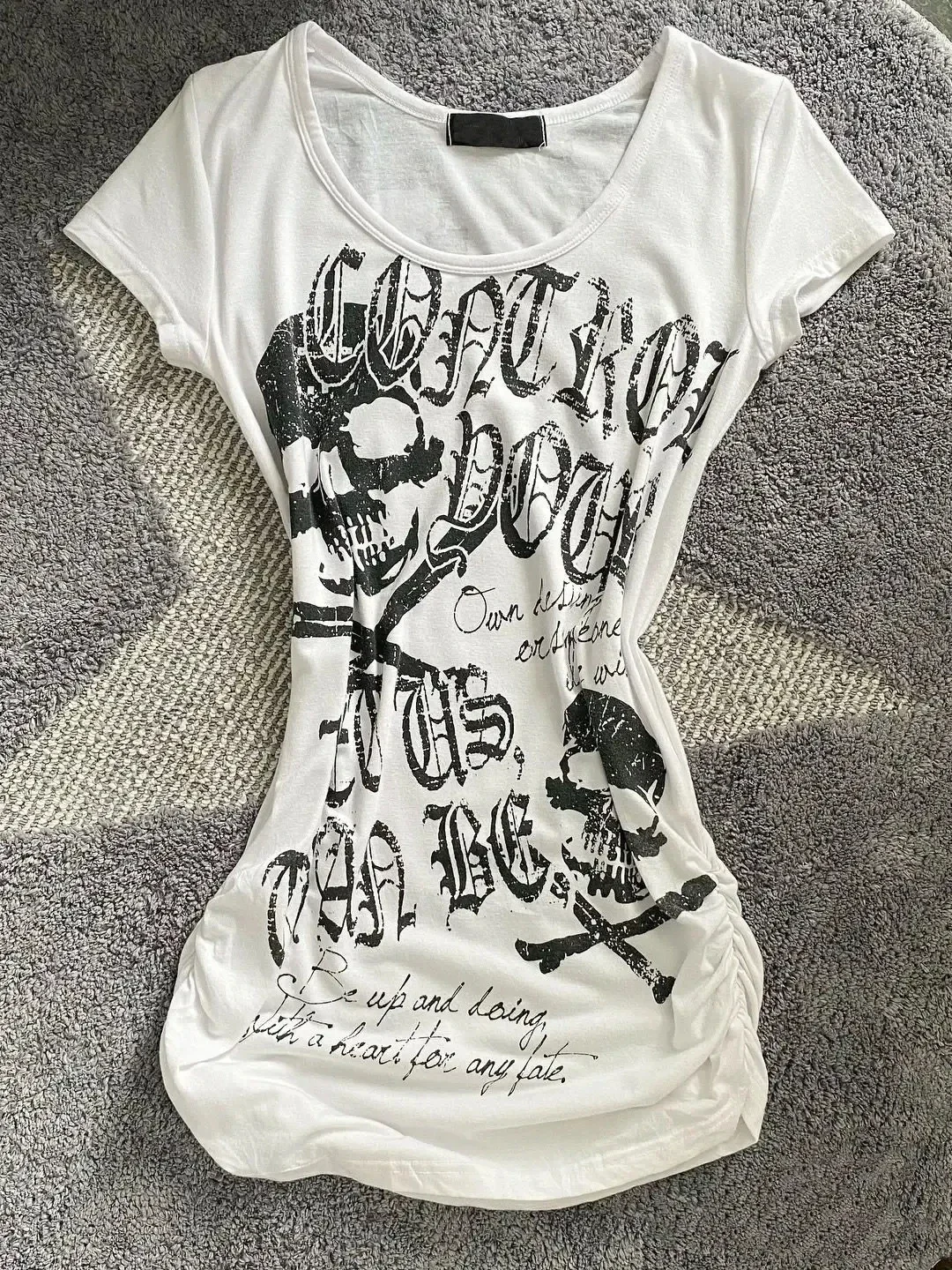 Y2k Vintage Emo Women Korean Streetwear Short Sleeve Acubi Grunge T-shirts Punk Skeleton Tshirt Goth Aesthetic Tops Alt Clothes