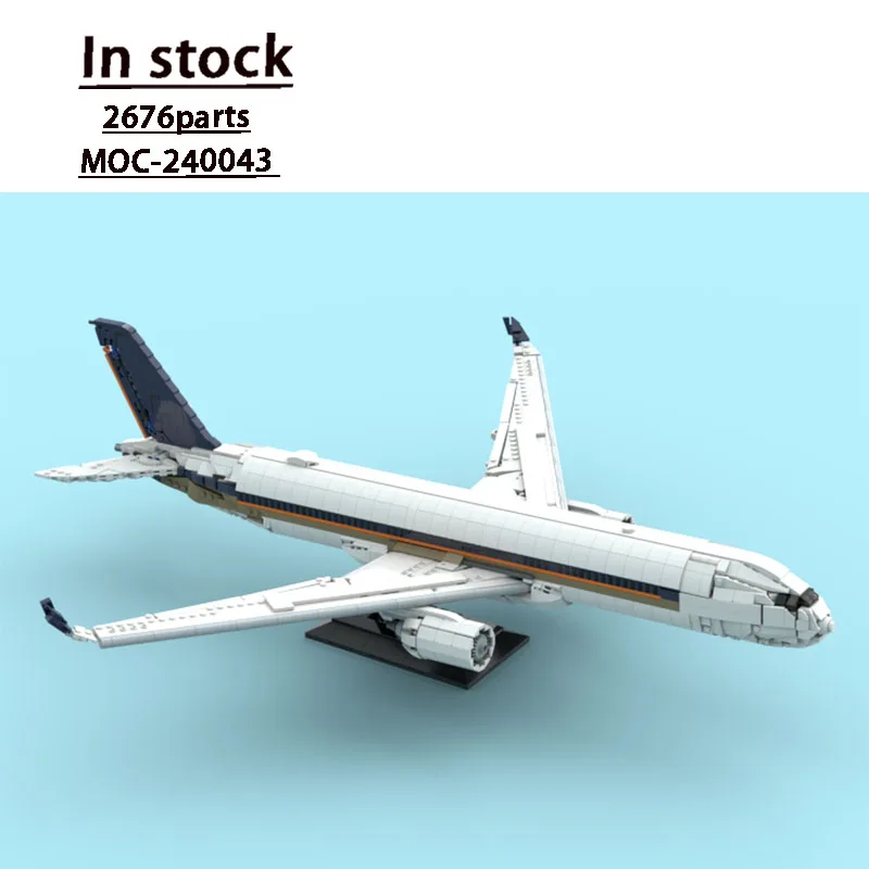 MOC-240043 New City Classic Airliner-Bausteinmodell, 2676 Teile, Geburtstags- und Weihnachtsspielzeuggeschenk für Jungen und Kinder