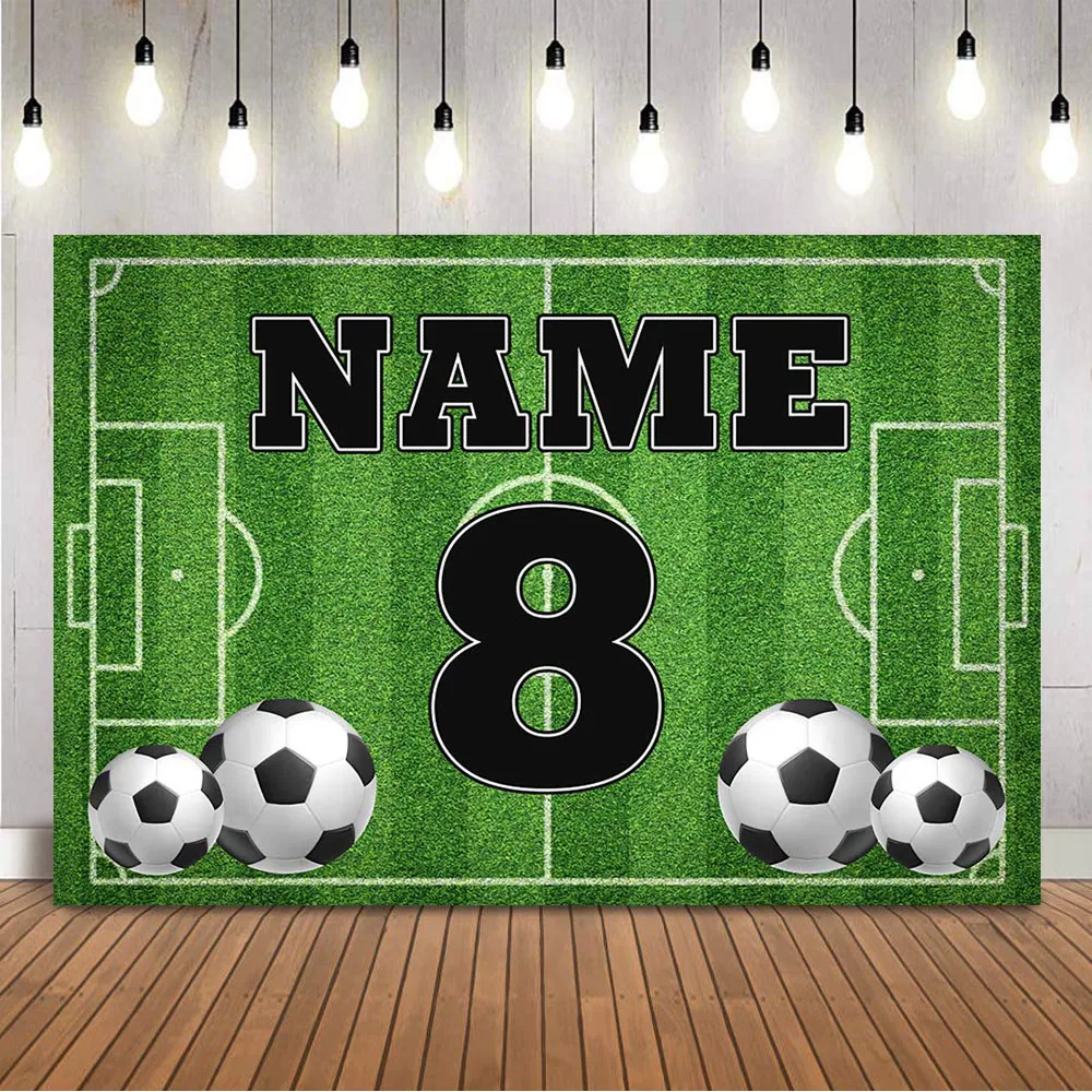 

Boy Birthday Backdrop for Newbron Kid Portrait Customize Football Soccer Field Sports Poster Baby Shower Backdrop Photo Studio