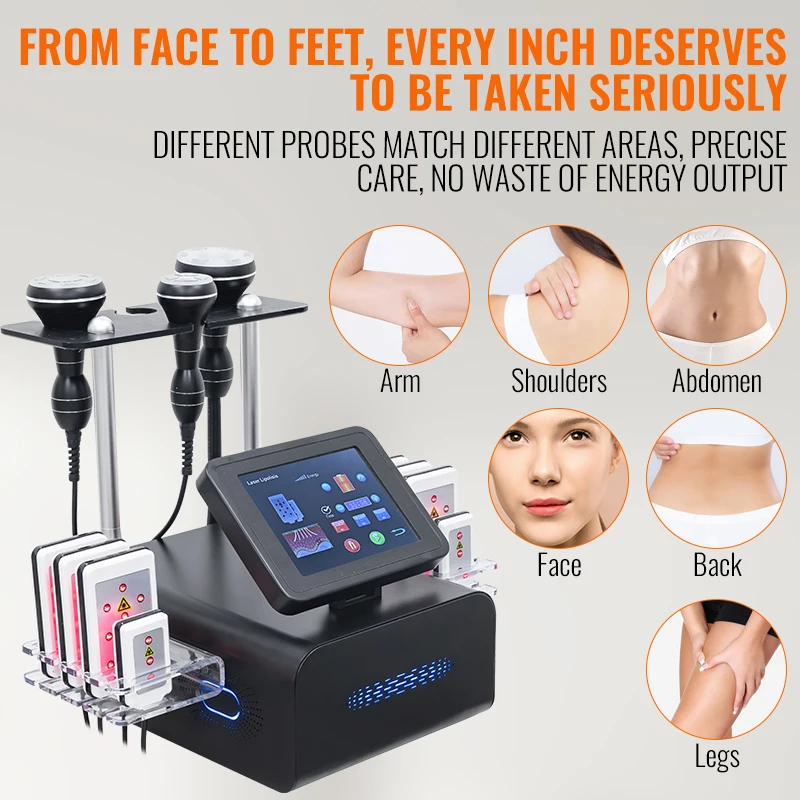 

4 in 1 Desktop 40K Cavitation RF Vacuum Body Slimming Machine With Laser Pads Professional Salon Fat Reduction Skin Tightening