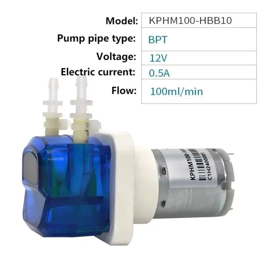 Compact small peristaltic pump 12V 24V for large sweepers with low noise operation plastic gear design flow 100mlmin 65mlmin