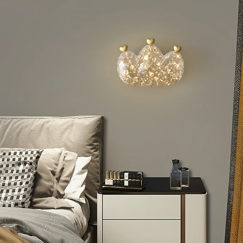 

French crown wall lamp, designer aisle living room background wall corridor lamp, balcony LED French wall lamp