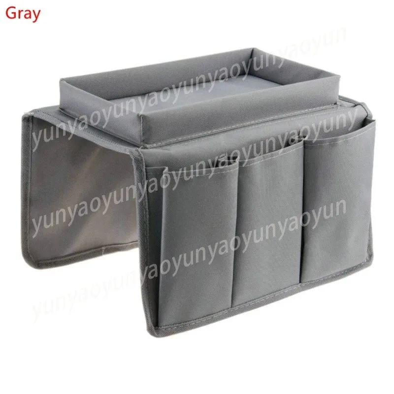 Sofa Armrest Storage Bag with Four-grid Storage Bag and Cup Holder Tray, Suitable for Storage of TV Remote Control