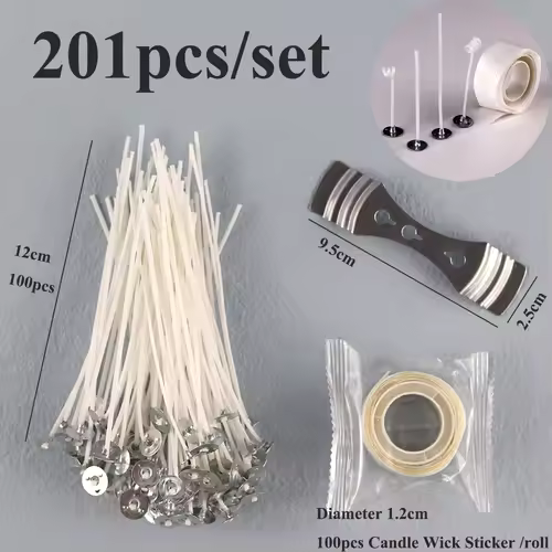 Smokeless Candle Wicks 2.6-20cm Pre-Waxed Cotton Core Wicks with Metal Sustainer Tabs DIY Handmade Candle Making Tools - Image 18