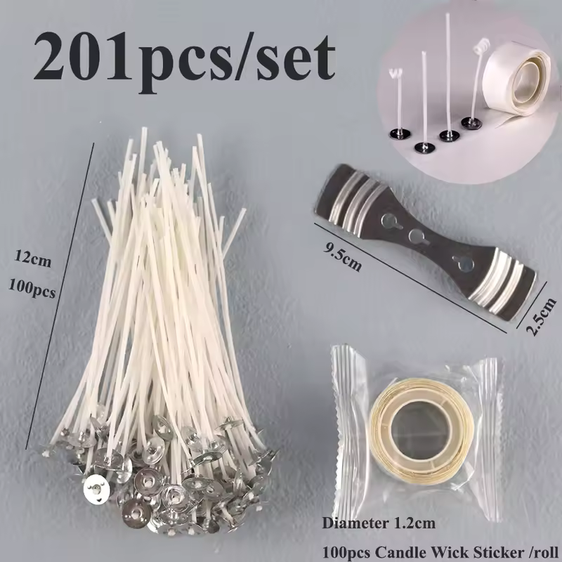 Smokeless Candle Wicks 2.6-20cm Pre-Waxed Cotton Core Wicks with Metal Sustainer Tabs DIY Handmade Candle Making Tools - Image 18