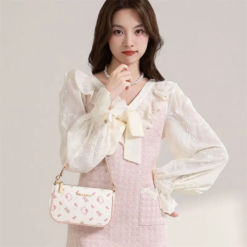 

Sanrio Fashion Light Luxury Cartoon Hello Kitty Crossbody Bag for Women, Cute and Versatile Multi functional Storage Handbag