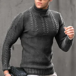 New Autumn and Winter Men's Warm Sweaters Foreign Trade Men's Turtleneck High Quality Sweaters Casual Pullovers