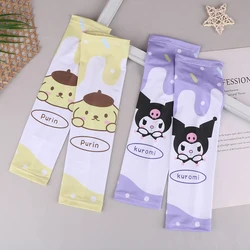 1Pair Cute Sanrio Anime Cinnamoroll Kids Arm Sleeves Sun Protection Cooling UV Protection Sleeves Anti-Slip Ice Silk Arm Covers