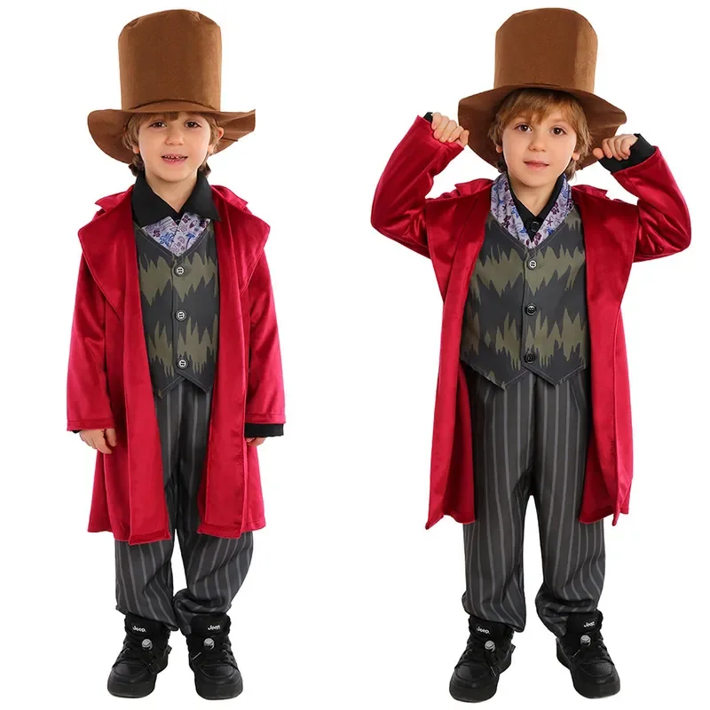 Kids Wonkka Oompa Cosplay Loompa 2023 Movie Chocolate Factory Costume Halloween Carnival Disguise Children Suit For Boys Girls