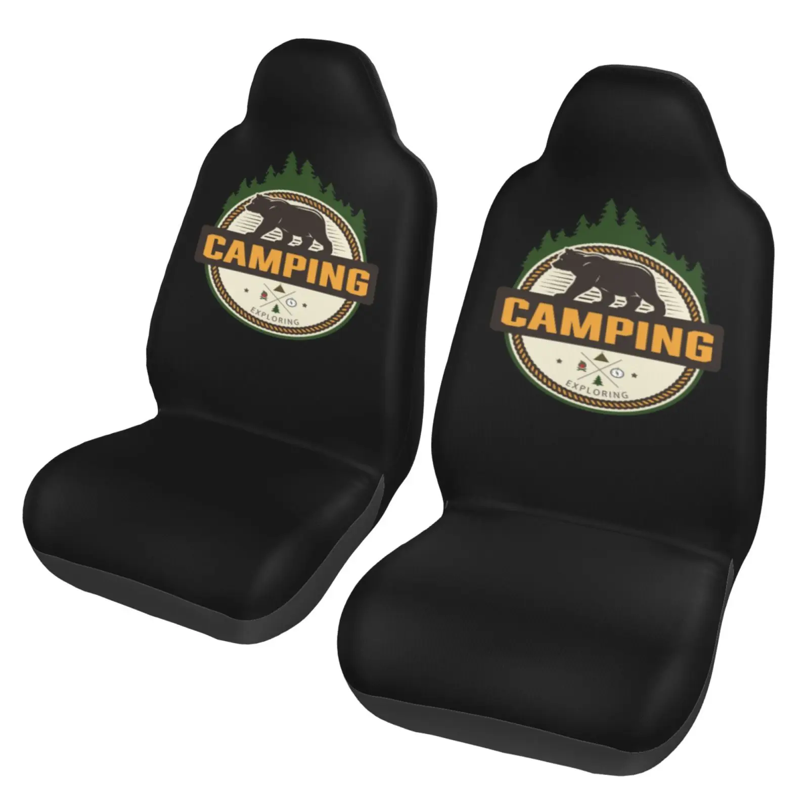 Funny Adventure Camper Travel Car Seat Cover Seat Cover Anti Fouling Convenient Protective Cover Unique Style 2PCS Universal