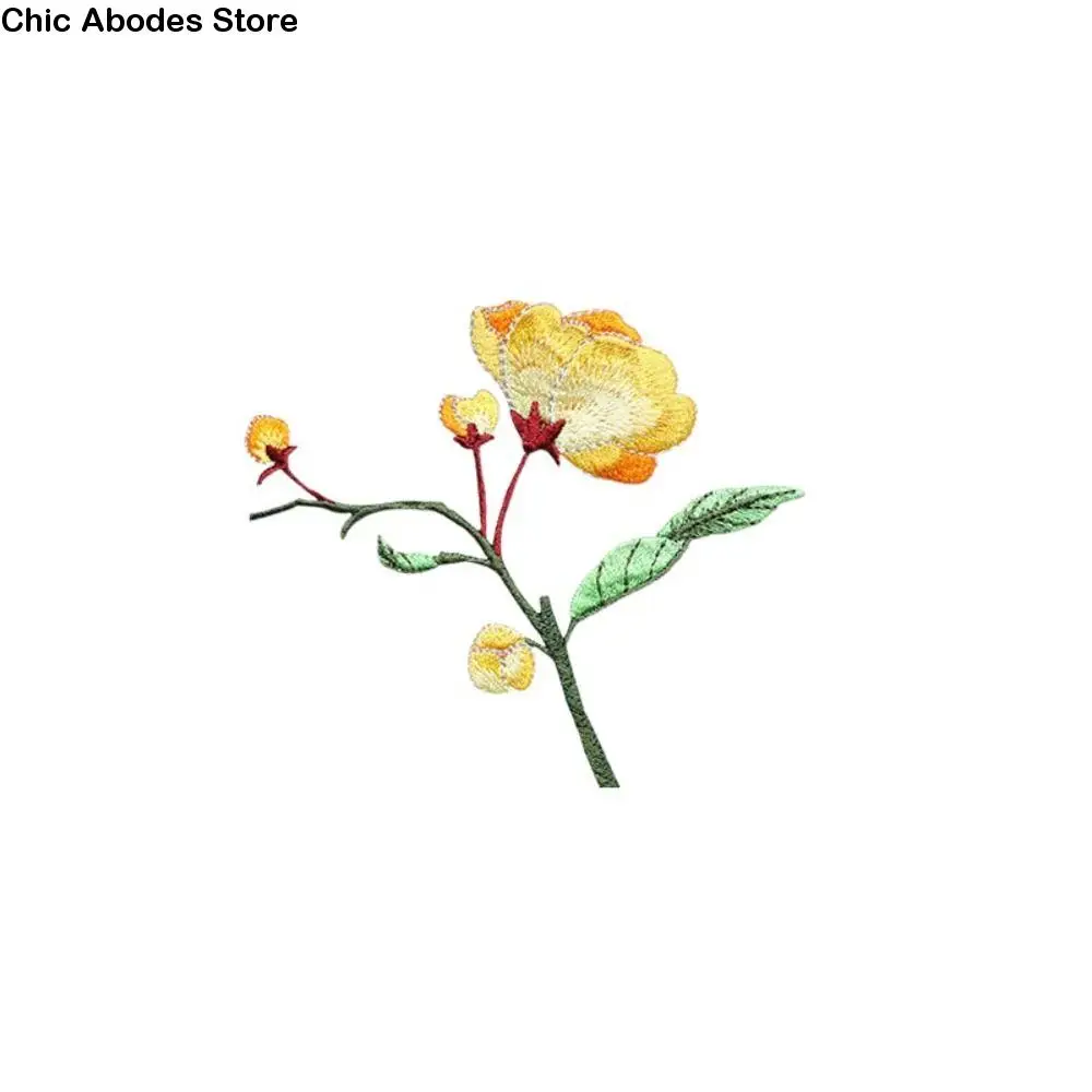 

Iron on Begonia Flower Embroidery Patches DIY Crafts Handmade Clothes Appliques Chinese Style Exquisite Clothes Sticker Sewing