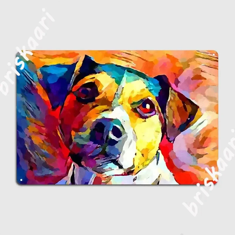 Jack Russell Terrier Dog Art Metal Sign Wall Decor Pub Garage Printing Wall Mural Tin Sign Poster