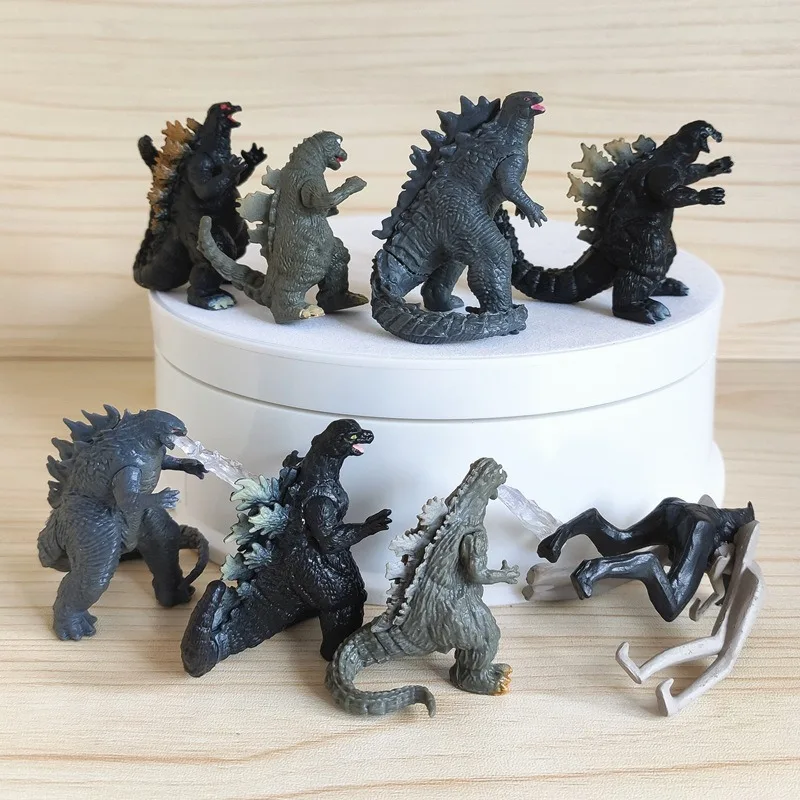 New 8pcs Godzilla Figurine Models Mini Versions Micro Landscape Dolls Battle Royale Desktop Ornaments Holiday Gifts - view 4