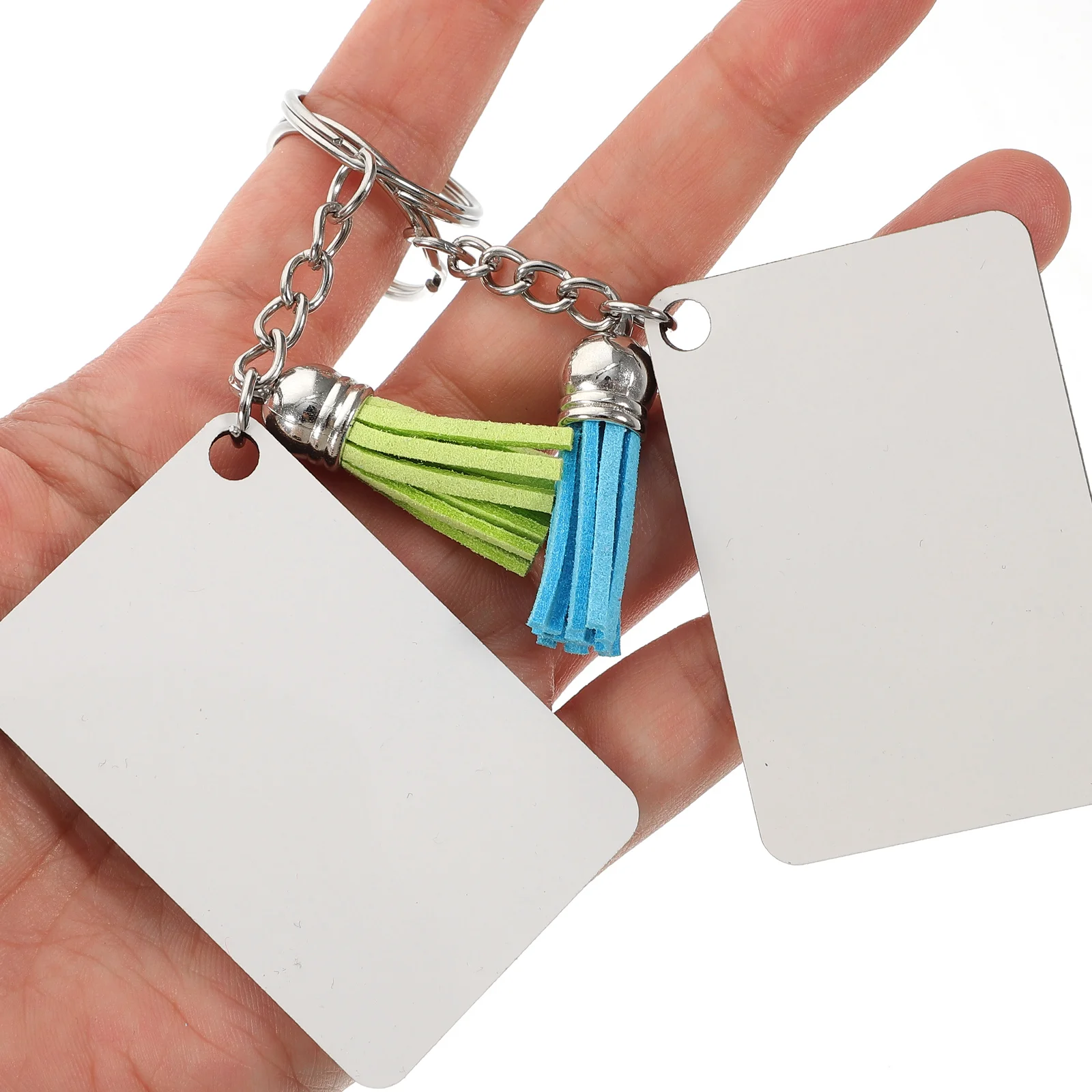 

20 Sets Key Chain Pendant Sublimation Chains Blanks DIY Bulk Heat Transfer Keychain Double Sided