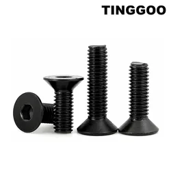 2/50pcs M2 M2.5 M3 M4 M5 M6 M8 M10 Black 304 Stainless Steel Allen Hexagon Hex Socket Flat Countersunk Head Bolt Screw DIN7991