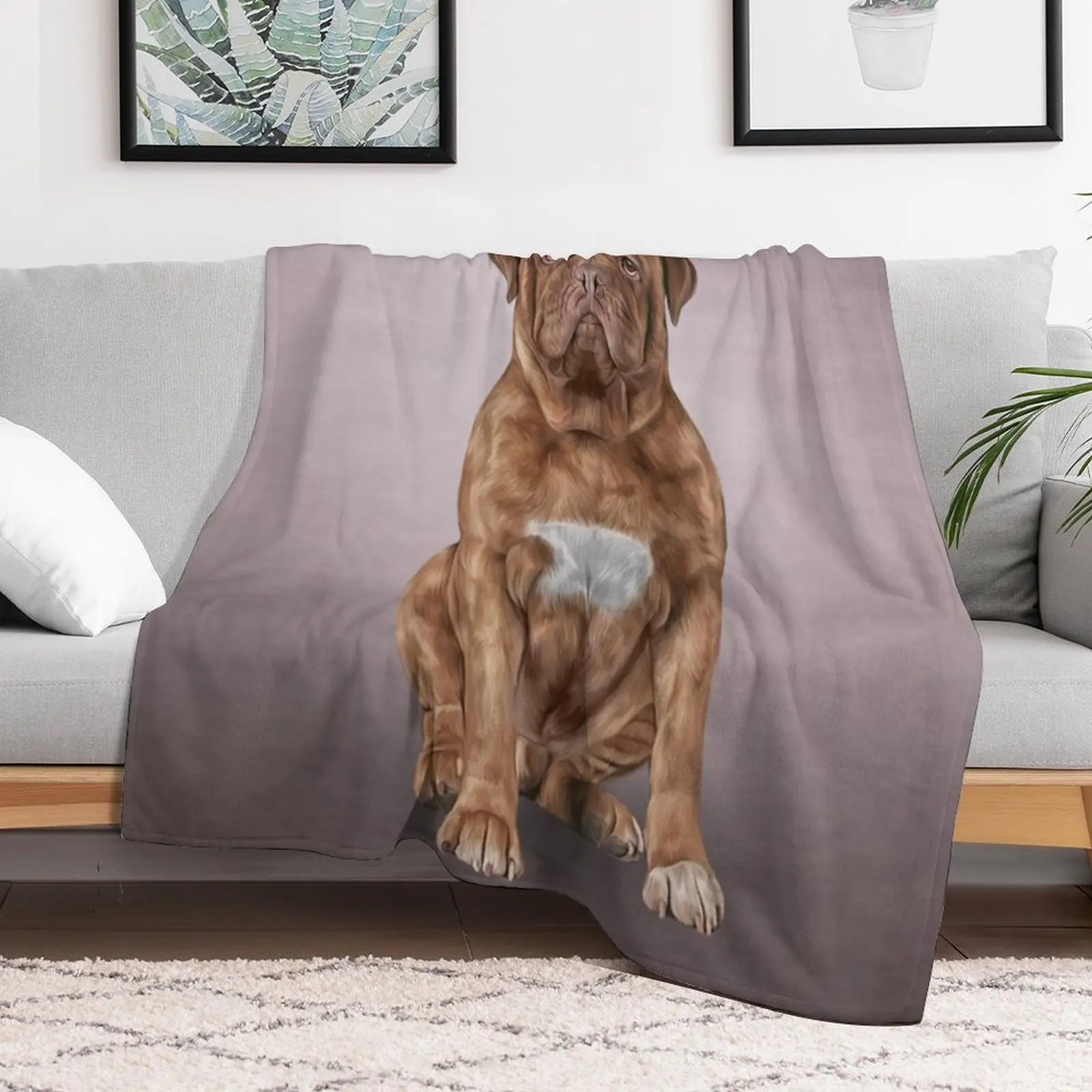 Drawing dog Dogue de Bordeaux Throw Blanket Luxury Brand sofa bed decorative Blankets