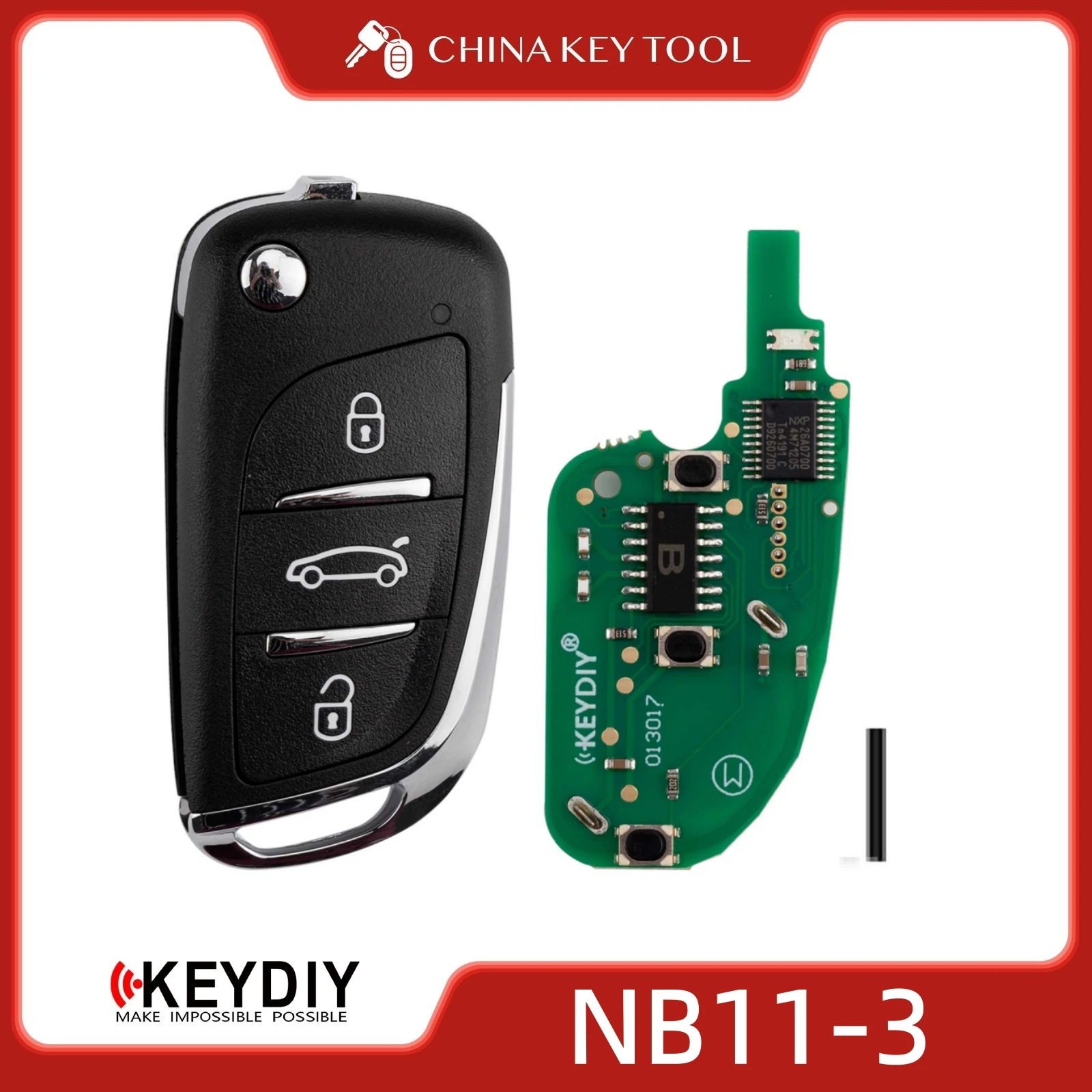 

KEYDIY KD NB11-3 Универсальный дистанционный ключ с 3 кнопками для программирования автомобильных ключей