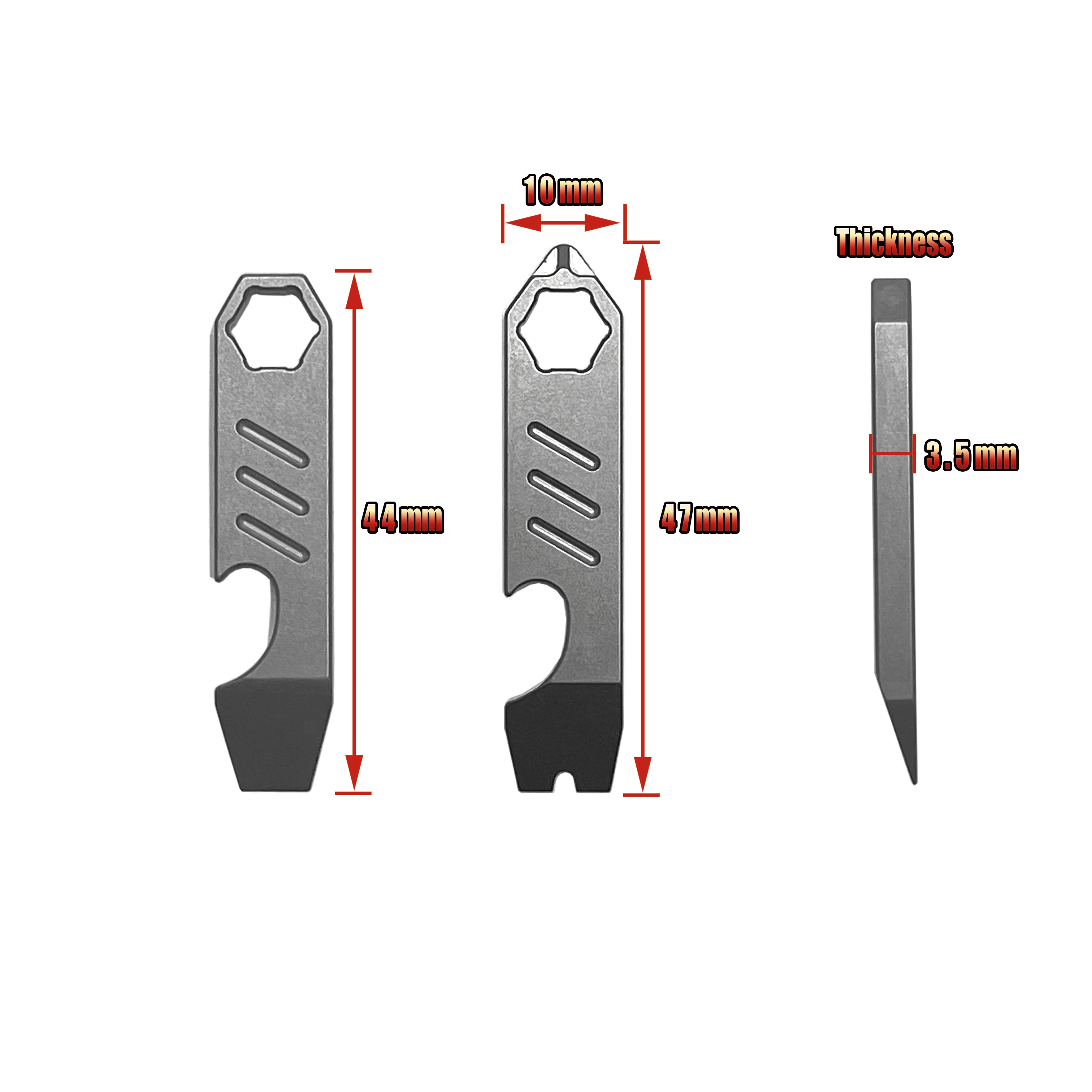 Mini TC4 Crowbar Bottle Opener Graduated Scale Hexagon Wrench EDC Outdoor Tools Multifunction Camping Gear image 2