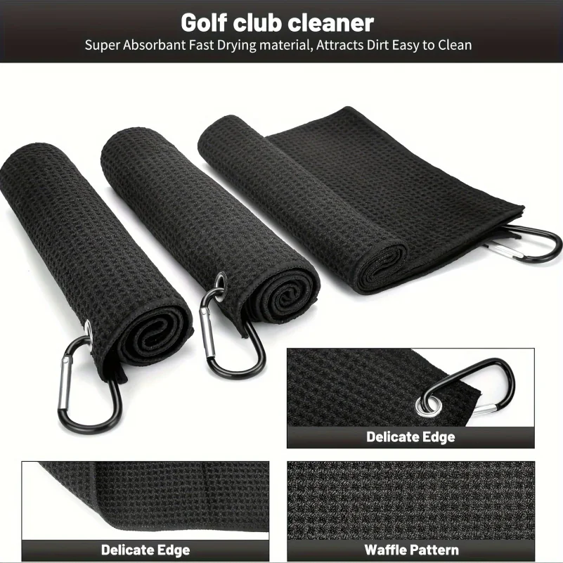 1개 블랙 골프 타월 마이크로파이버 와플 패턴 골프 타 - Golf Towel Waffle 리뷰 및 가격